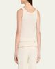 Prabal Gurung Blanket-Stitch Silk-Cashmere Rib Scoop-Neck Tank Top - 3