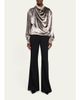 Prabal Gurung Draped Wrap-Neck Velvet Long-Sleeve Blouse - 2