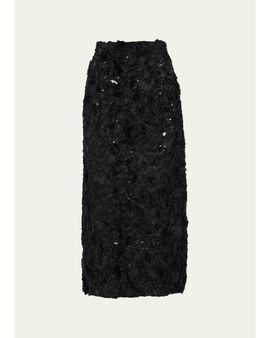 Prabal Gurung Embellished Deconstructed Organza Maxi Skirt