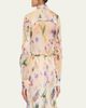 Prabal Gurung Floral-Print Collared Blouse with Tie Detail - 3