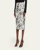 Prabal Gurung Floral Sequined Midi Pencil Skirt - 4