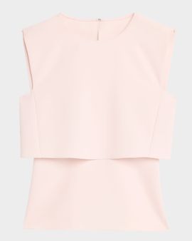 Prabal Gurung Fold Layered Crepe Sleeveless Top