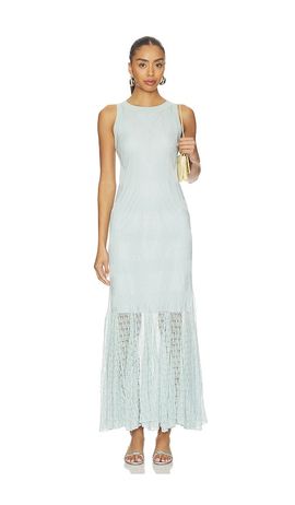 Prabal Gurung Prabal Gurung Pointelle Slip Maxi Trumpet Dress