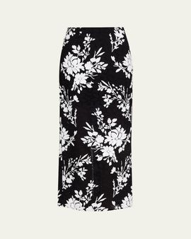 Prabal Gurung Sequin Floral Embroidered Eyelet Maxi Skirt