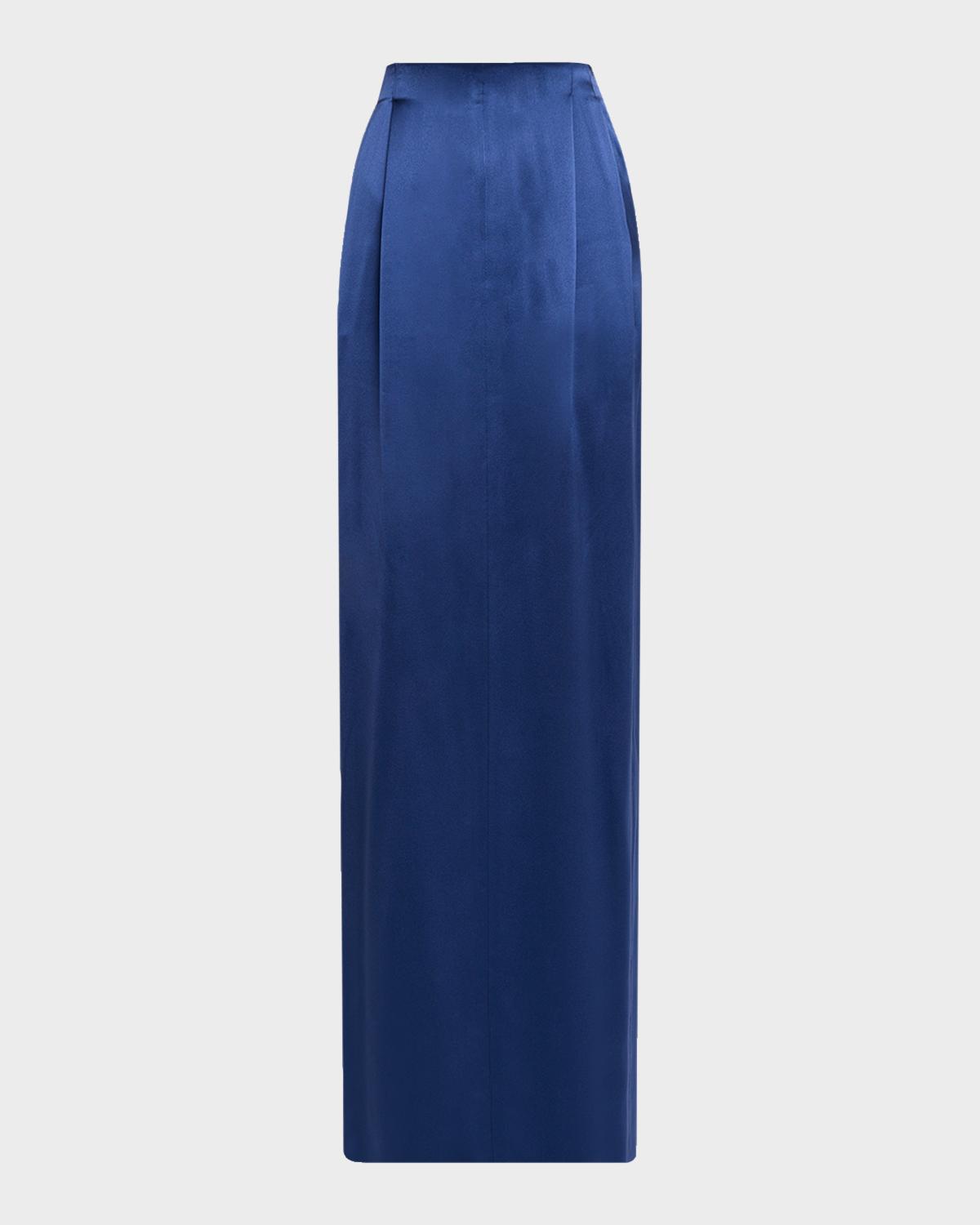 Prabal Gurung Silk Pleated Column Maxi Skirt