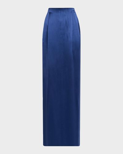 Prabal Gurung Silk Pleated Column Maxi Skirt