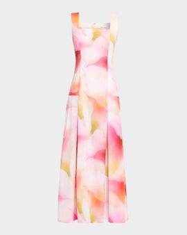 Prabal Gurung Square-Neck Floral-Print Maxi Tank Dress