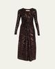 Prabal Gurung Twisted Front Long-Sleeve Sequined Midi Dress - 1