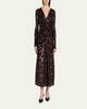 Prabal Gurung Twisted Front Long-Sleeve Sequined Midi Dress - 2