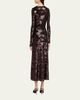 Prabal Gurung Twisted Front Long-Sleeve Sequined Midi Dress - 3