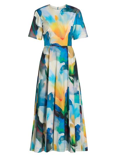 Prabal Gurung Women's Abstract Floral Pleated Cocktail Dress