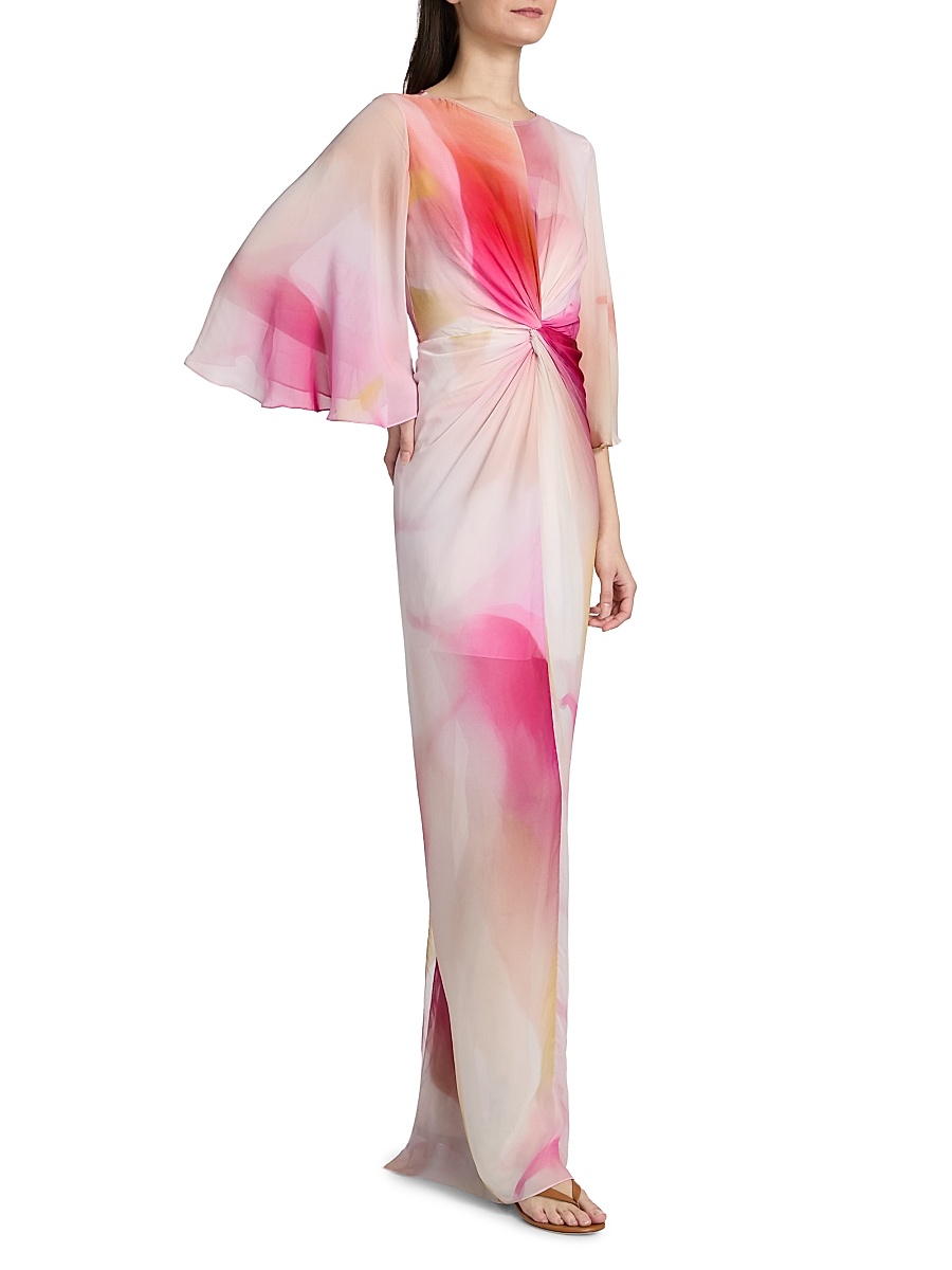 strapless open back dress Prabal Gurung Women's Ruffled Stripe Sundress - Pink Multi main image 1