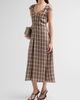 Prabal Gurung Women's Plaid Twist Cap Sleeve Midi Dress - 4