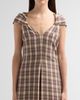 Prabal Gurung Women's Plaid Twist Cap Sleeve Midi Dress - 5