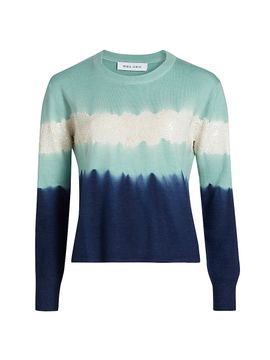 Prabal Gurung Women's Sequined Striped Wool-Blend Sweater