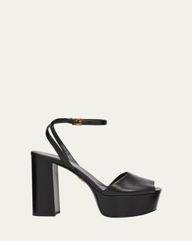 Prada 115mm Nappa Leather Platform Sandals