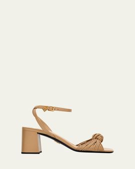 Prada 65mm Mignon Knotted Leather Sandals