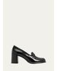 Prada 65mm Mocassini Leather Loafer Pumps - 1