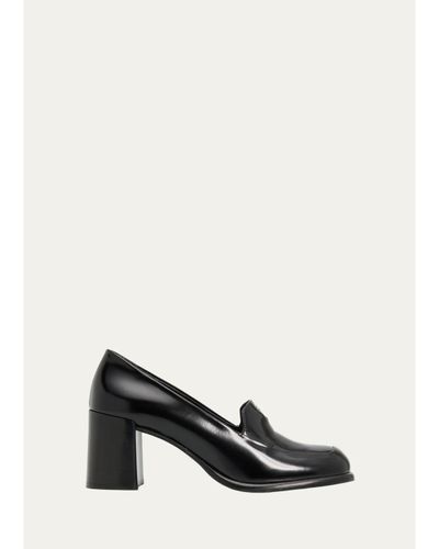 Prada 65mm Mocassini Leather Loafer Pumps