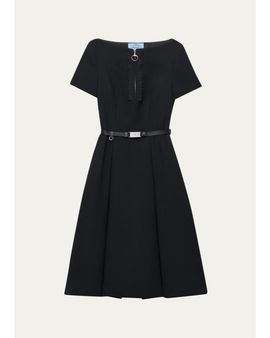 Prada Abiti Wool A-Line Midi Dress