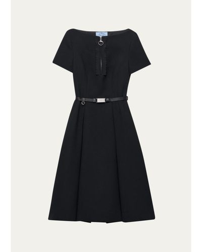 Prada Abiti Wool A-Line Midi Dress