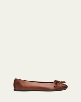 Prada Antiqued Leather Ballerina Flats