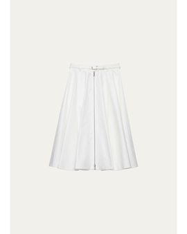 Prada Belted A-Line Midi Skirt