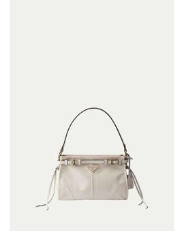 Prada Bonnie Glossy Leather Top-Handle Bag