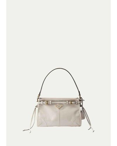 Prada Bonnie Glossy Leather Top-Handle Bag