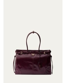 Prada Bonnie Glossy Leather Tote Bag