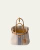 Prada Buckle Small Striped Canvas Top-Handle Bag - 3