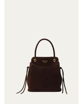 Prada Carry Mini Suede Top-Handle Bag