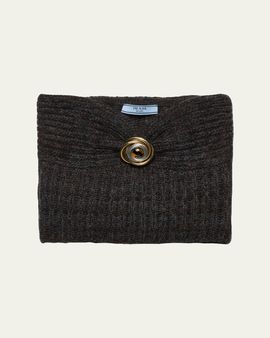 Prada Cashmere & Wool Bandeau Top with Brooch