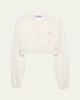 Prada Cashmere Long-Sleeve Cropped Polo Sweater - 1