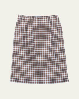 Prada Checked Stretch Georgette Midi Skirt