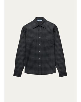 Prada Checked Wool-Blend Shirt