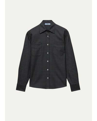 Prada Checked Wool-Blend Shirt