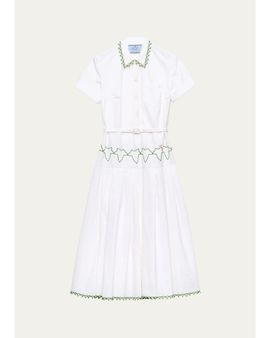 Prada Cotton Poplin A-Line Midi Dress