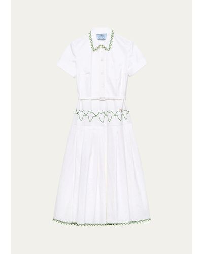Prada Cotton Poplin A-Line Midi Dress