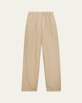 Prada Drawstring Cotton-Linen Pants