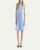 Prada Embellished-Collar Belted Cotton Halter Shirtdress - 2
