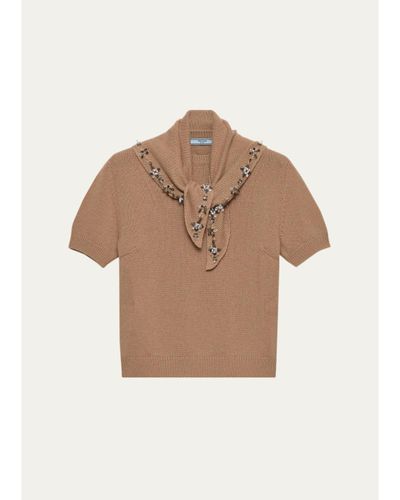 Prada Embellished Cashmere Sweater