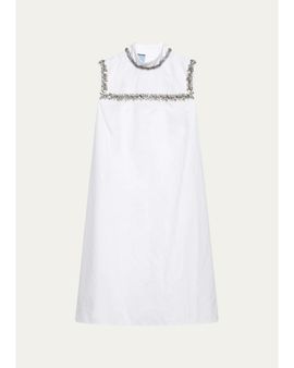 Prada Embellished Cotton Mini Dress