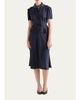 Prada Embellished Scarf-Neck Short-Sleeve Peplum Midi Dress - 2