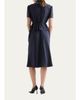Prada Embellished Scarf-Neck Short-Sleeve Peplum Midi Dress - 3