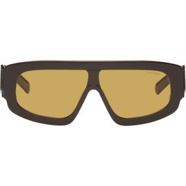 Prada Eyewear Prada Eyewear Brown Shield-Style Sunglasses