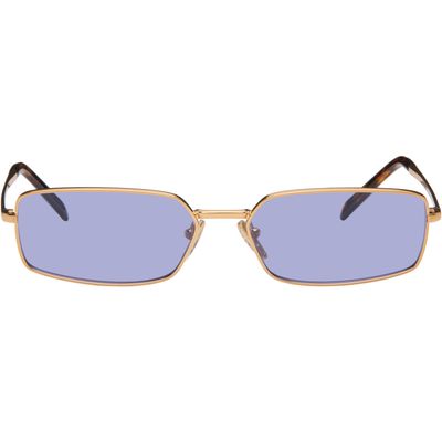 Prada Eyewear Prada Eyewear Gold Rectangular Sunglasses