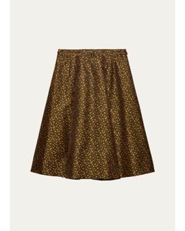 Prada Floral Jacquard Silk-Blend Midi Skirt