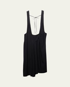 Prada Gathered Sable Midi Suspender Skirt