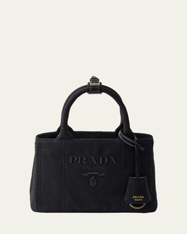 Prada Jardiniere Mini Cotton Canvas Top-Handle Bag